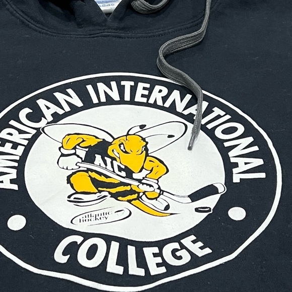 American International College Hockey Yellow Jackets Hoodie Sports Sweatshirt - Picture 4 of 5